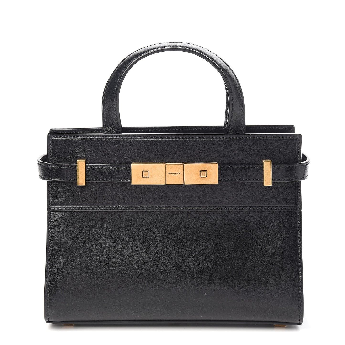Smooth Calfskin Manhattan Nano Shopper Tote Black