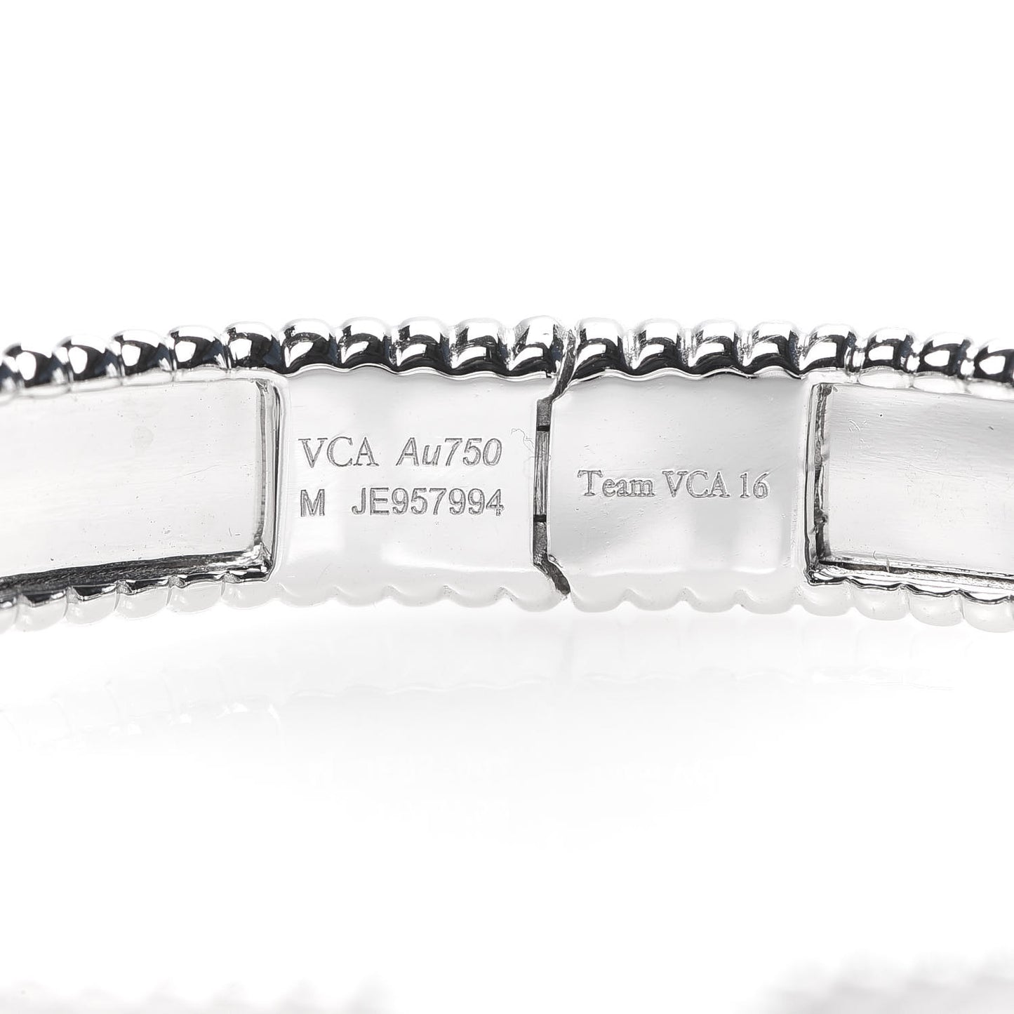 18K White Gold Perlee Signature Bangle Bracelet M