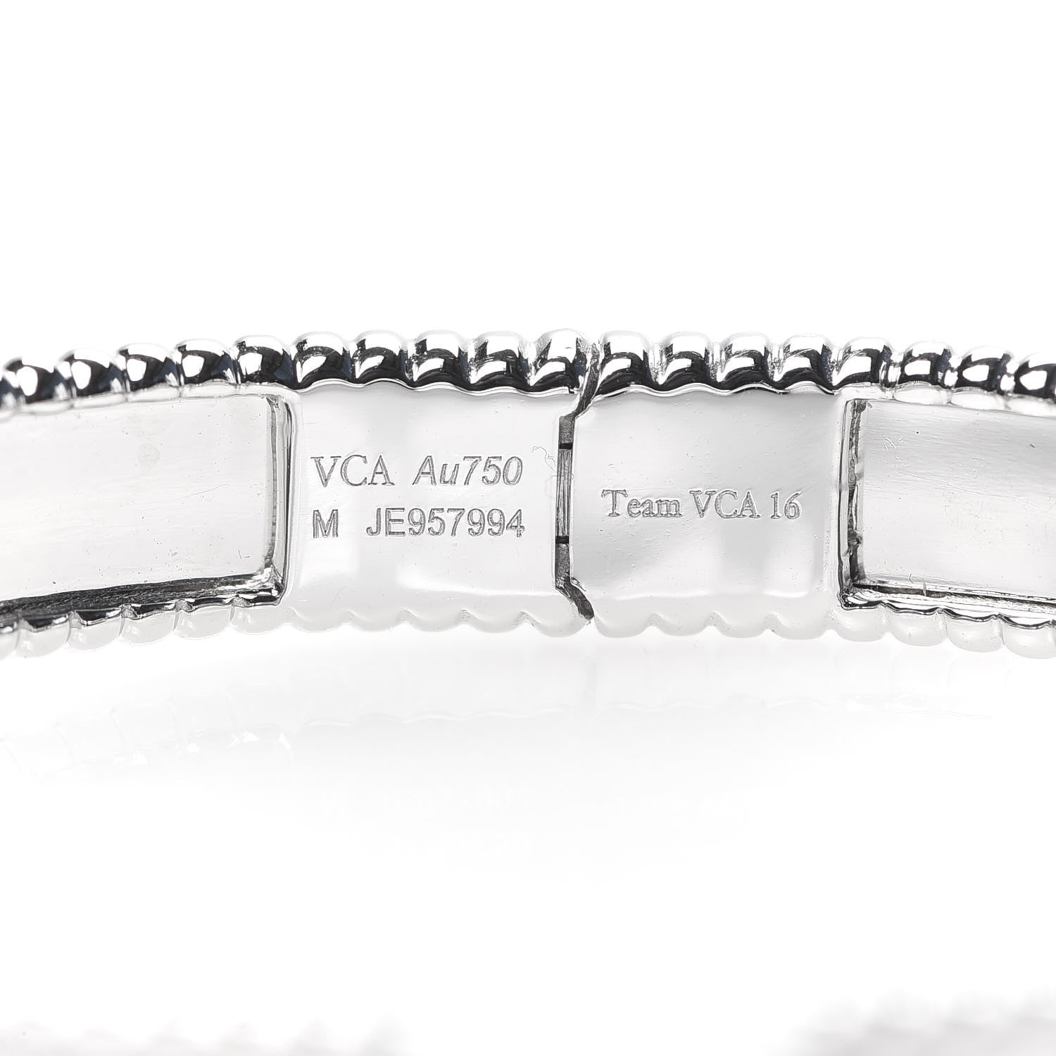 Van Cleef & Arpels 18K White Gold Perlee Signature Bangle Bracelet M 5 of 6