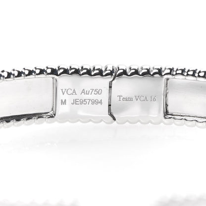 Van Cleef & Arpels 18K White Gold Perlee Signature Bangle Bracelet M 5 of 6