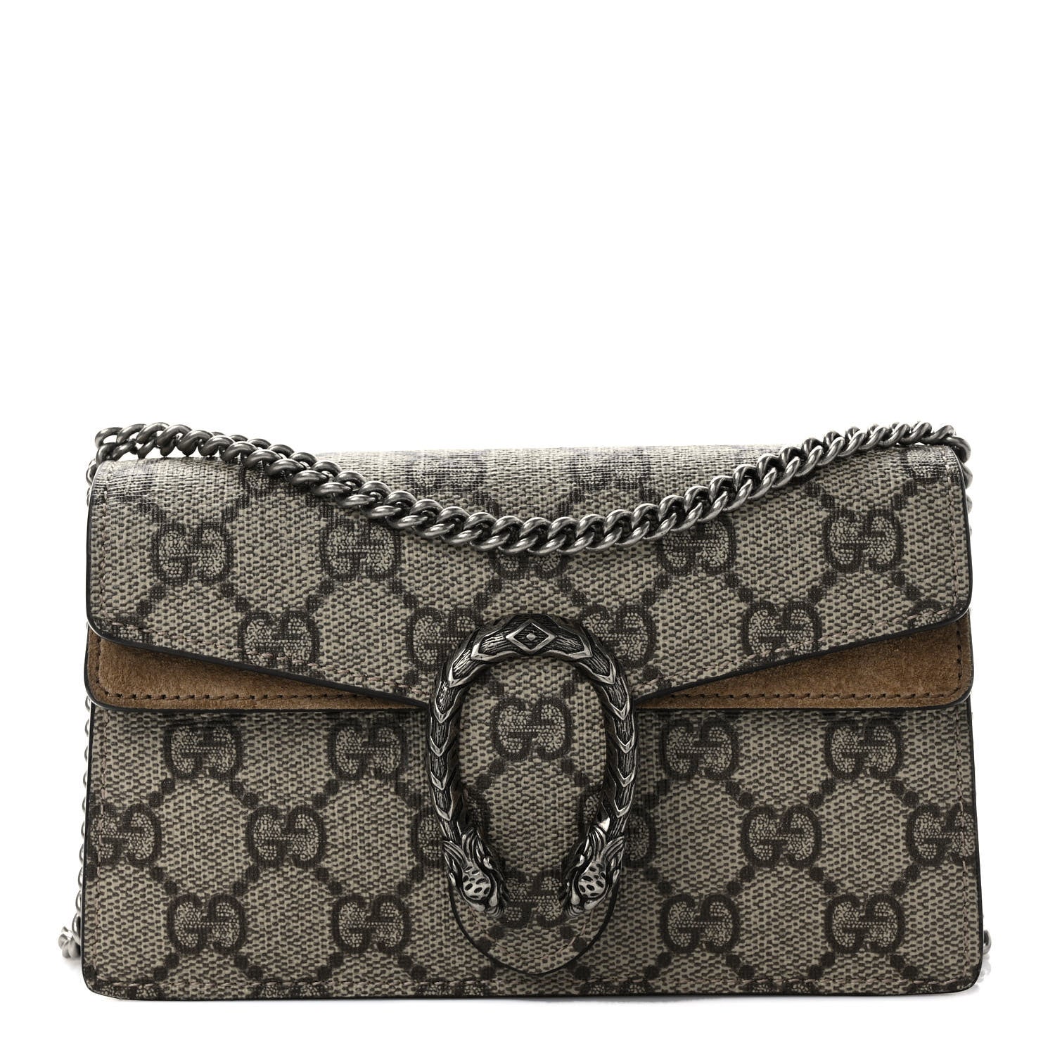 Gucci GG Supreme Monogram Super Mini Dionysus Shoulder Bag Taupe 1 of 9