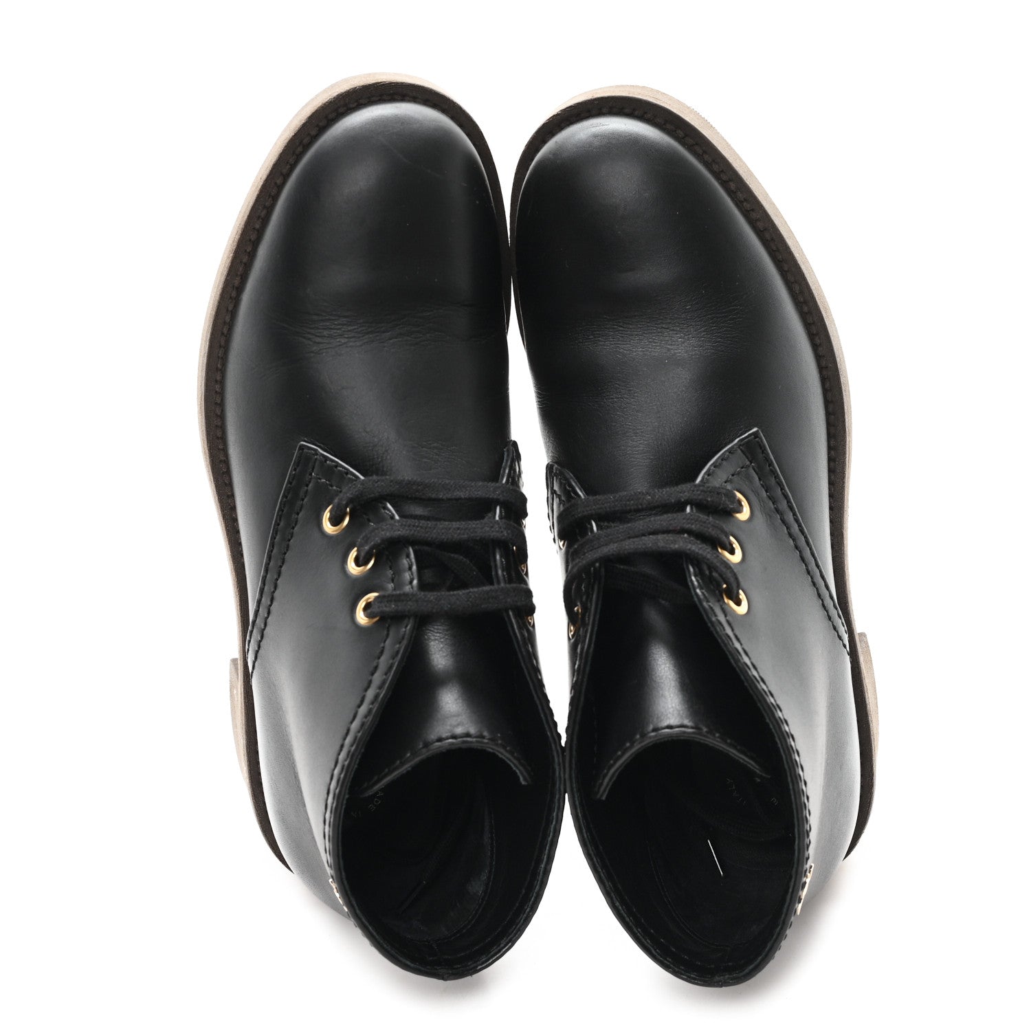 Chanel Calfskin Lace Up CC Boots 38 Black 2 of 10