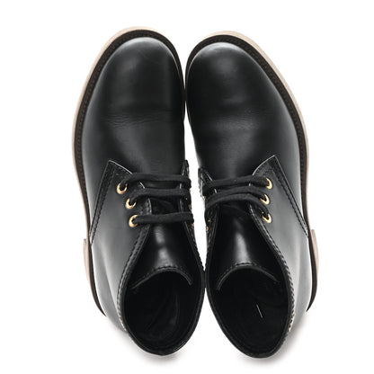 Chanel Calfskin Lace Up CC Boots 38 Black 2 of 10