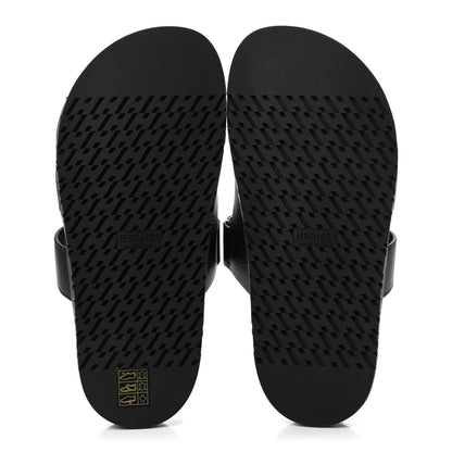 Hermes Calfskin Womens Chypre Sandals 37 Black 5 of 8