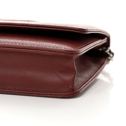 Chanel Caviar Timeless CC Wallet on Chain WOC Dark Red 12 of 16