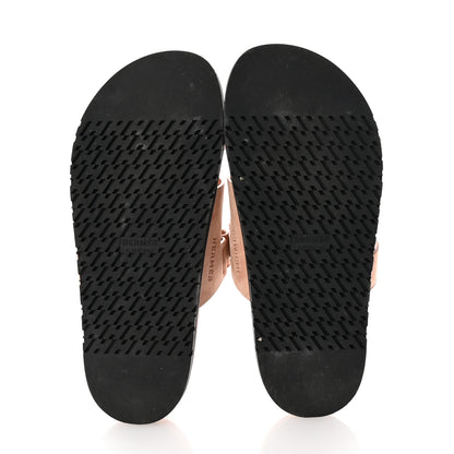 Hermes Suede Goatskin Womens Chypre Sandals 39 Nude 6 of 10