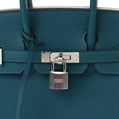 Hermes Togo Verso Birkin 25 Vert Bosphore Bleu Ocean 7 of 9