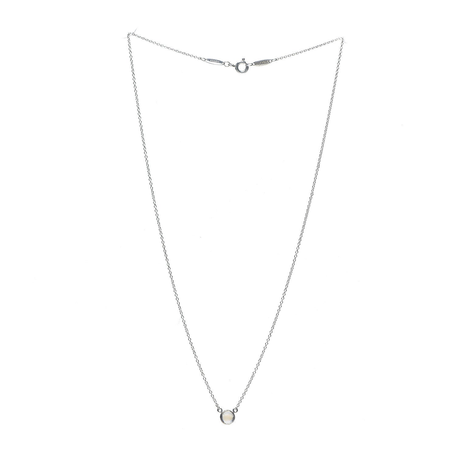 Tiffany Sterling Silver Moonstone Color By The Yard Necklace 2 of 8