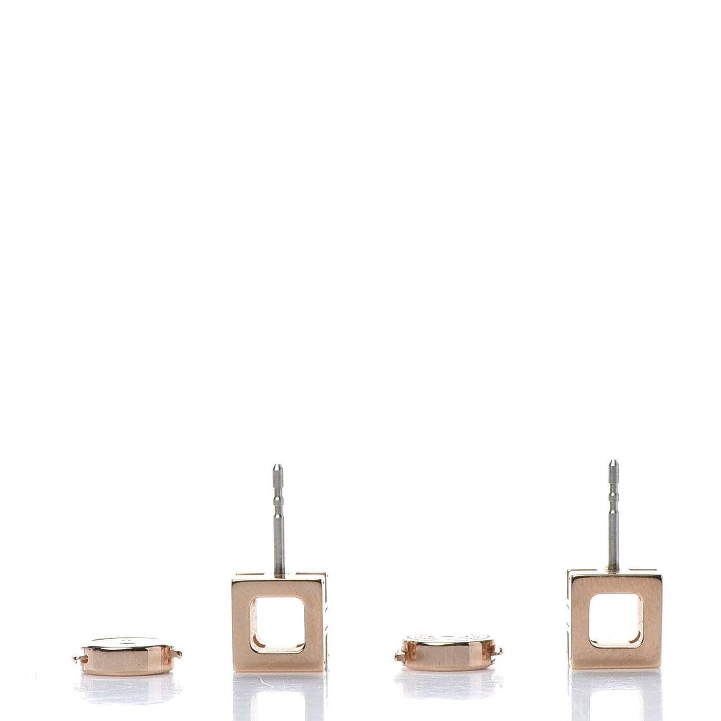 Rose Gold Plated Cage d'H Earrings White