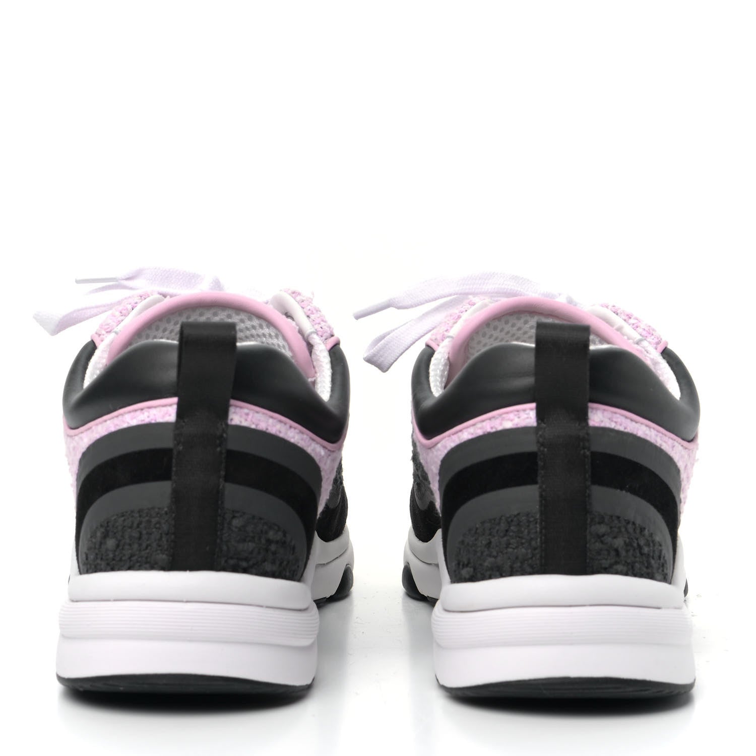 Chanel Tweed Suede Calfskin CC Sneakers 40 Gray Pink 12 of 17
