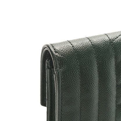 Saint Laurent Grain De Poudre Textured Mixed Matelasse Triquilt Monogram Clutch Vert Fonce 10 of 10