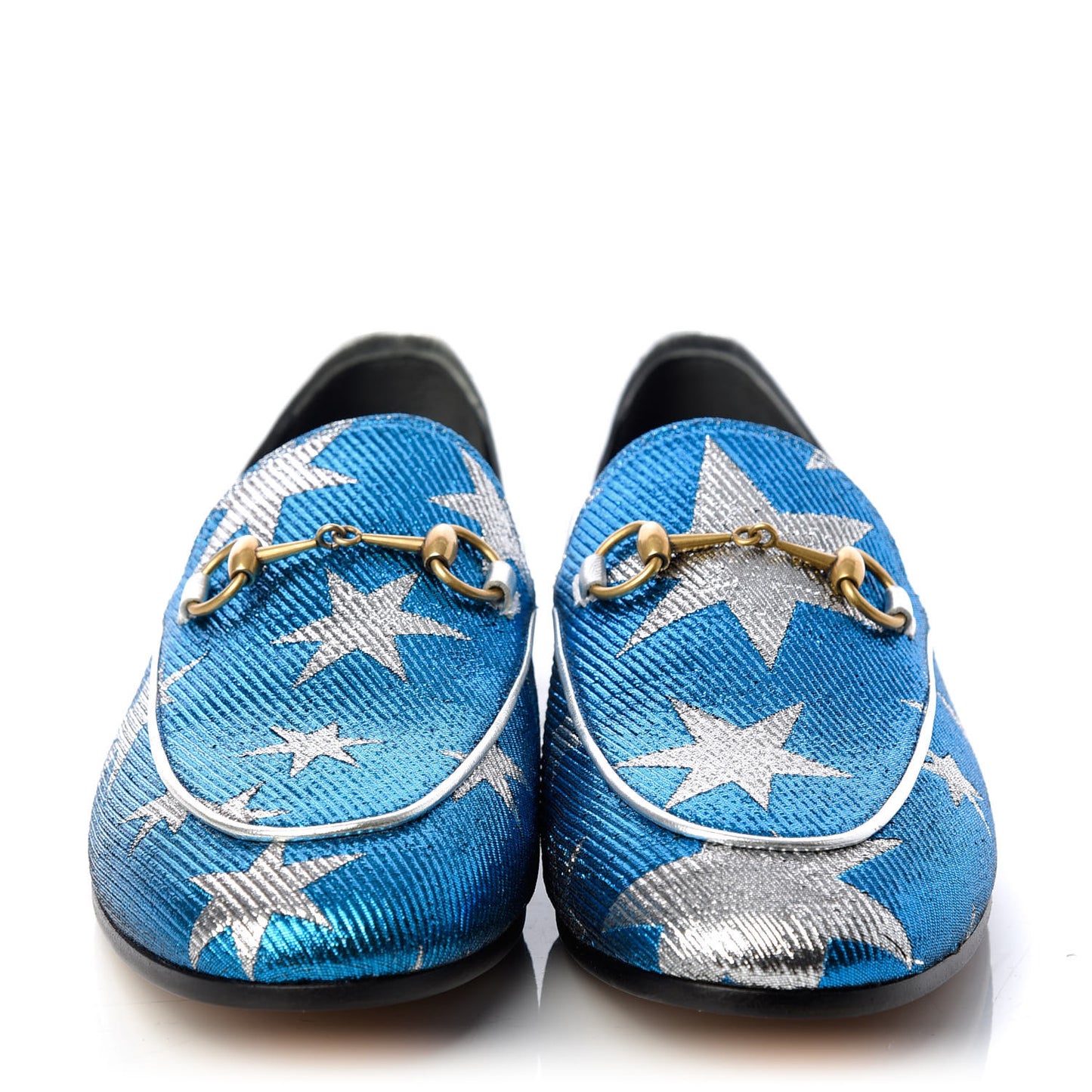 Lurex Calfskin Starry Sky Womens Jordaan Loafers 39.5 Bluette Silver
