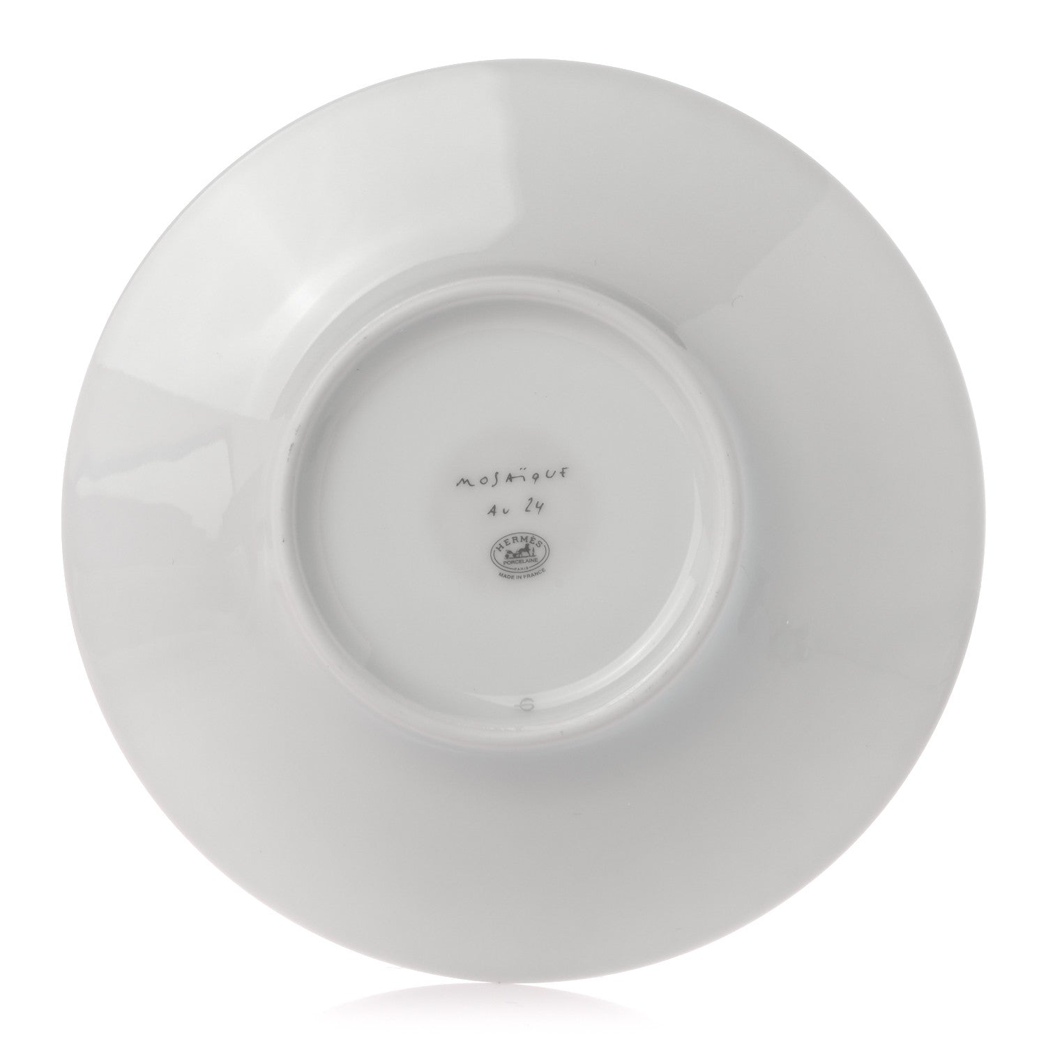 Hermes Porcelain Mosaique Au 24 Platine Tea Cup And Saucer Set Of 2 Platinum 4 of 8