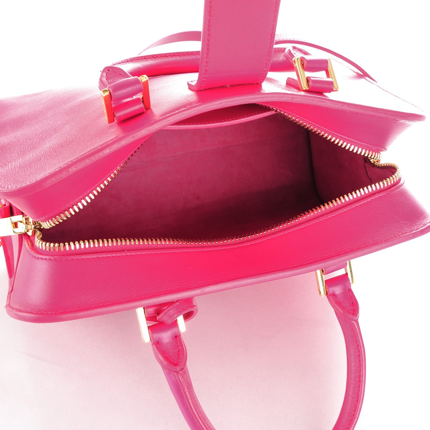 Calfskin Monogram Baby Cabas Fuchsia