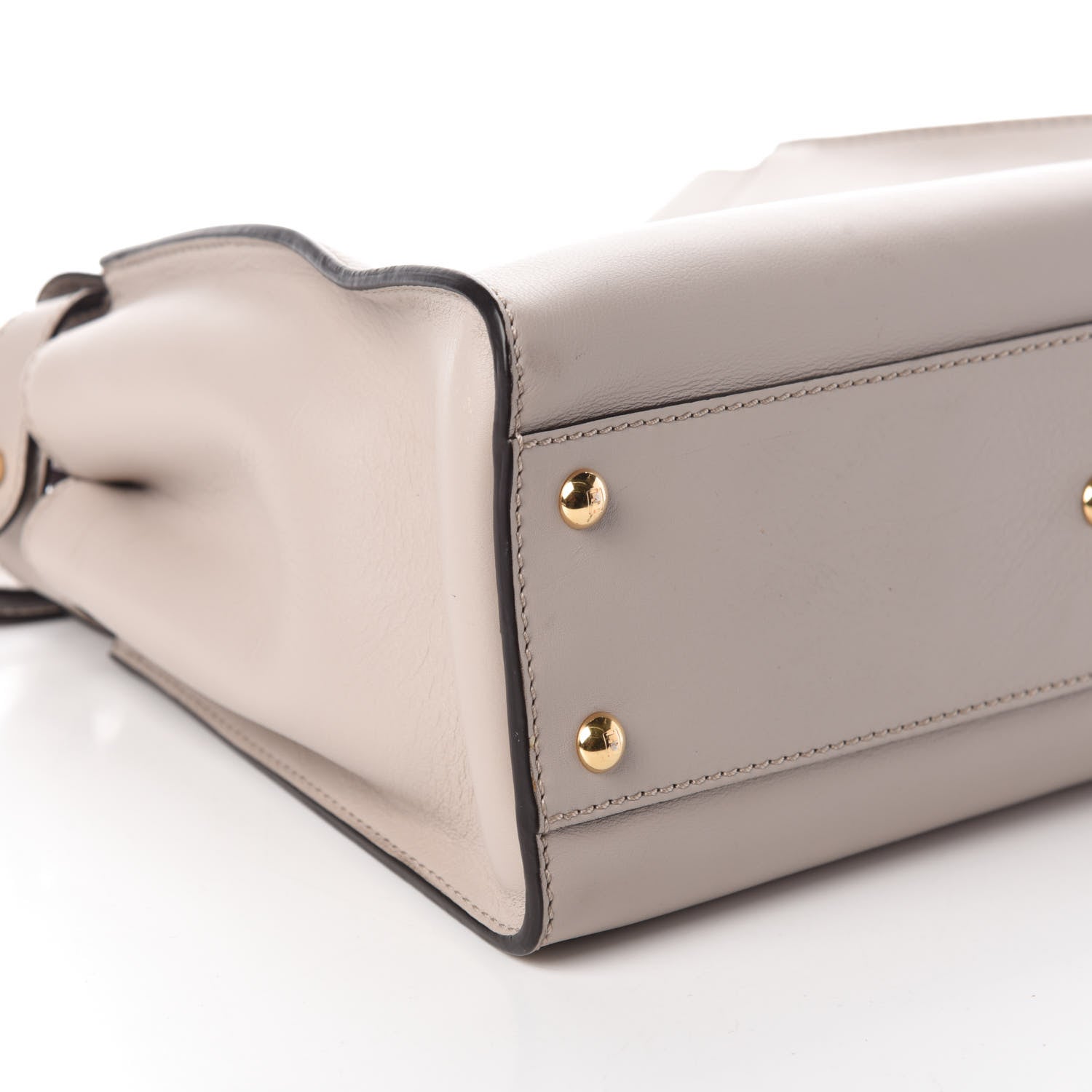 Fendi Vitello Seta Shiny Nappa Medium Peekaboo Iconic Satchel Grigio Polvere Bois de Rose 9 of 10
