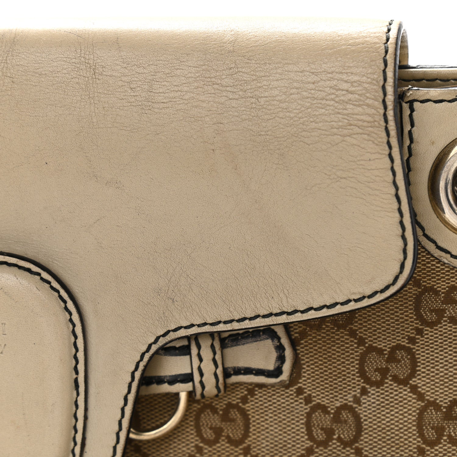 Gucci Monogram Margaux Calfskin Large Emily Chain Shoulder Bag Beige Ebony Mystic White 19 of 25