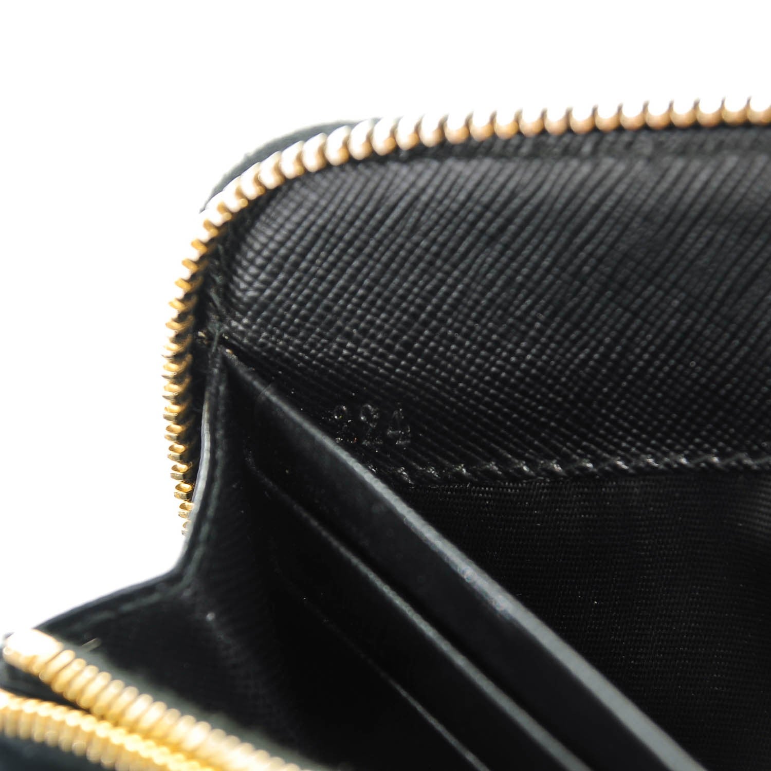 Prada Saffiano Triangle Zip Around Wallet Nero Black 7 of 7