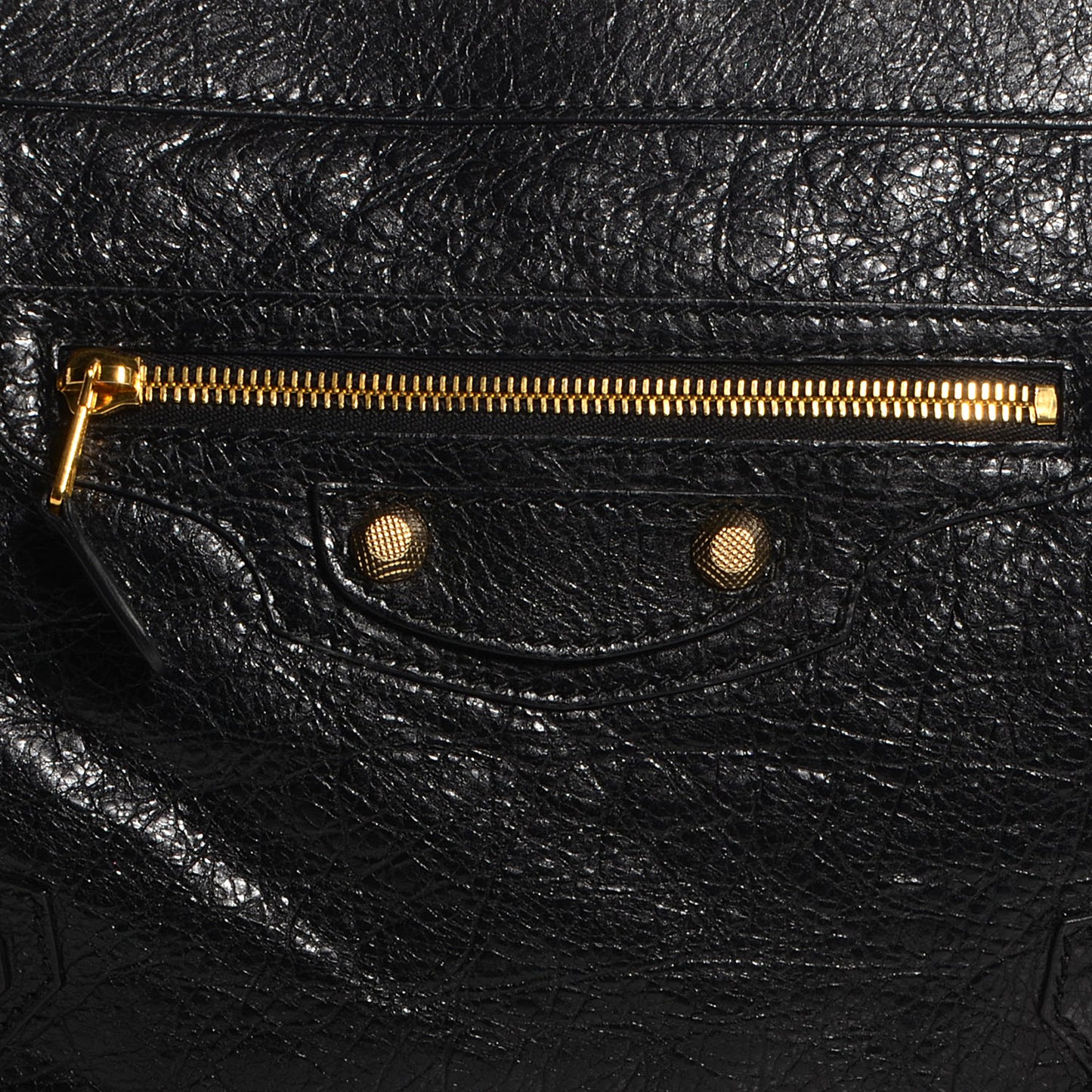 Agneau Giant 12 Gold Hardware Flat Handle Clutch Black