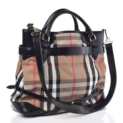 Burberry House Check Bridle Calfskin Large Lynher Tote Black 4 of 14