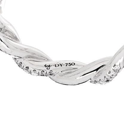 David Yurman 18K White Gold Diamond Wisteria Twist Band Ring 54 7 4 of 4