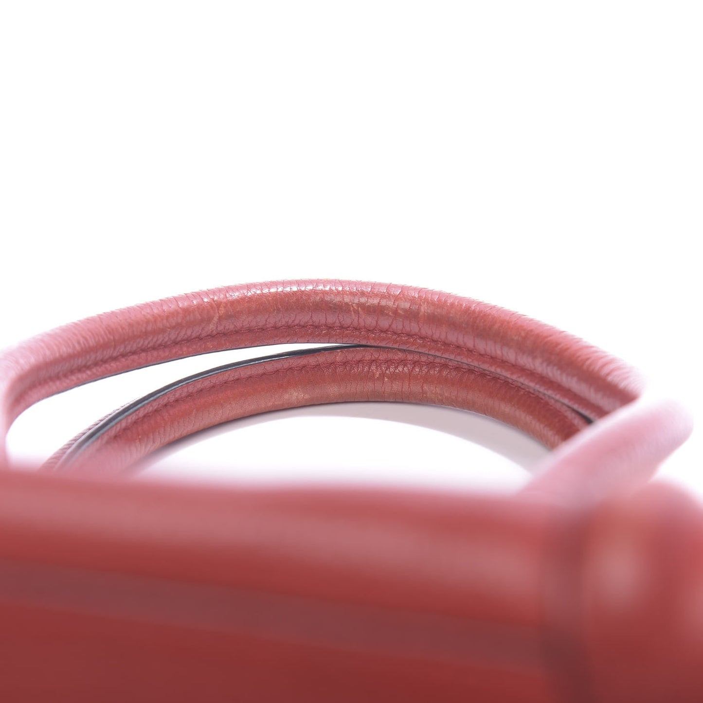 Drummed Calfskin Mini Luggage Red