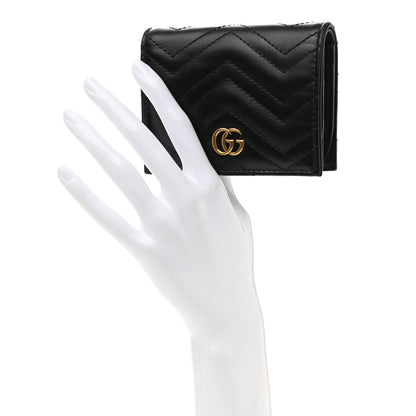 Gucci Calfskin Matelasse GG Marmont Card Case Wallet Black 2 of 7