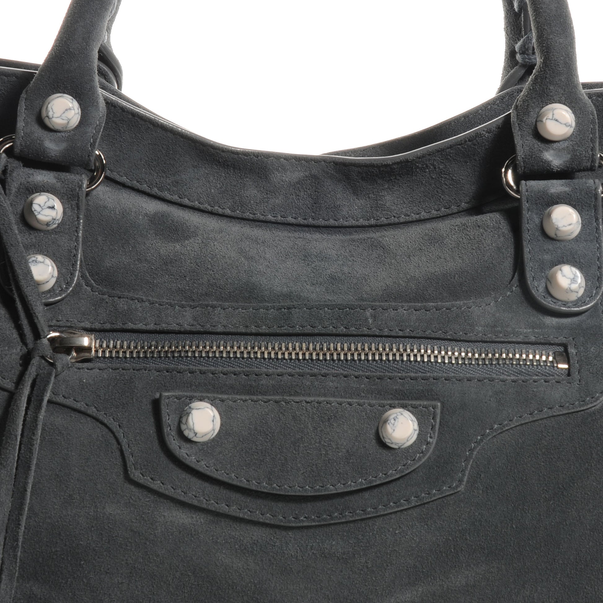 Balenciaga Baby Daim Suede Marble Hardware City Grey 8 of 9