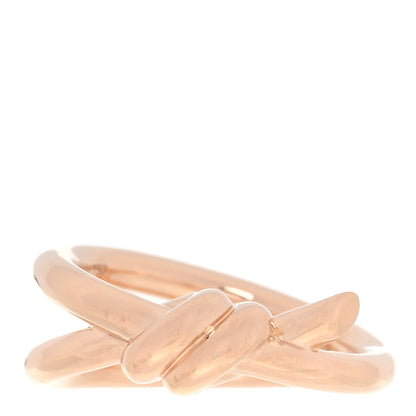 Tiffany 18K Rose Gold Knot Double Row Ring 54 7 1 of 4