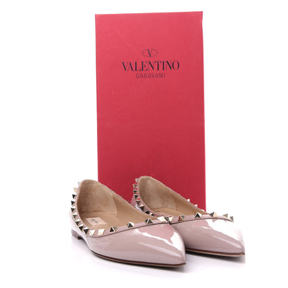Valentino Garavani Patent Rockstud Ballerina Flats 40 Poudre 11 of 11