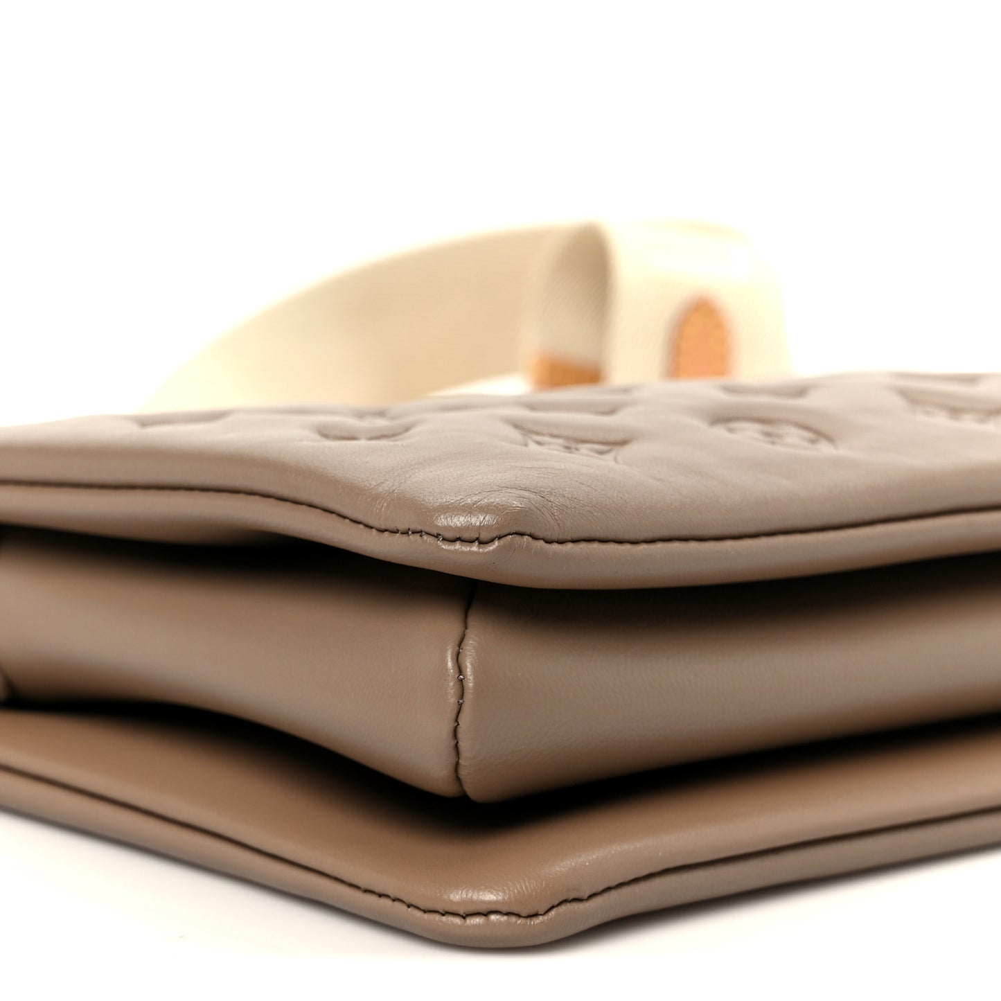 Lambskin Embossed Monogram Coussin PM Taupe