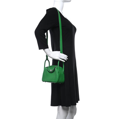 Hermes Taurillon Clemence Mini Lindy 20 Bambou 2 of 9