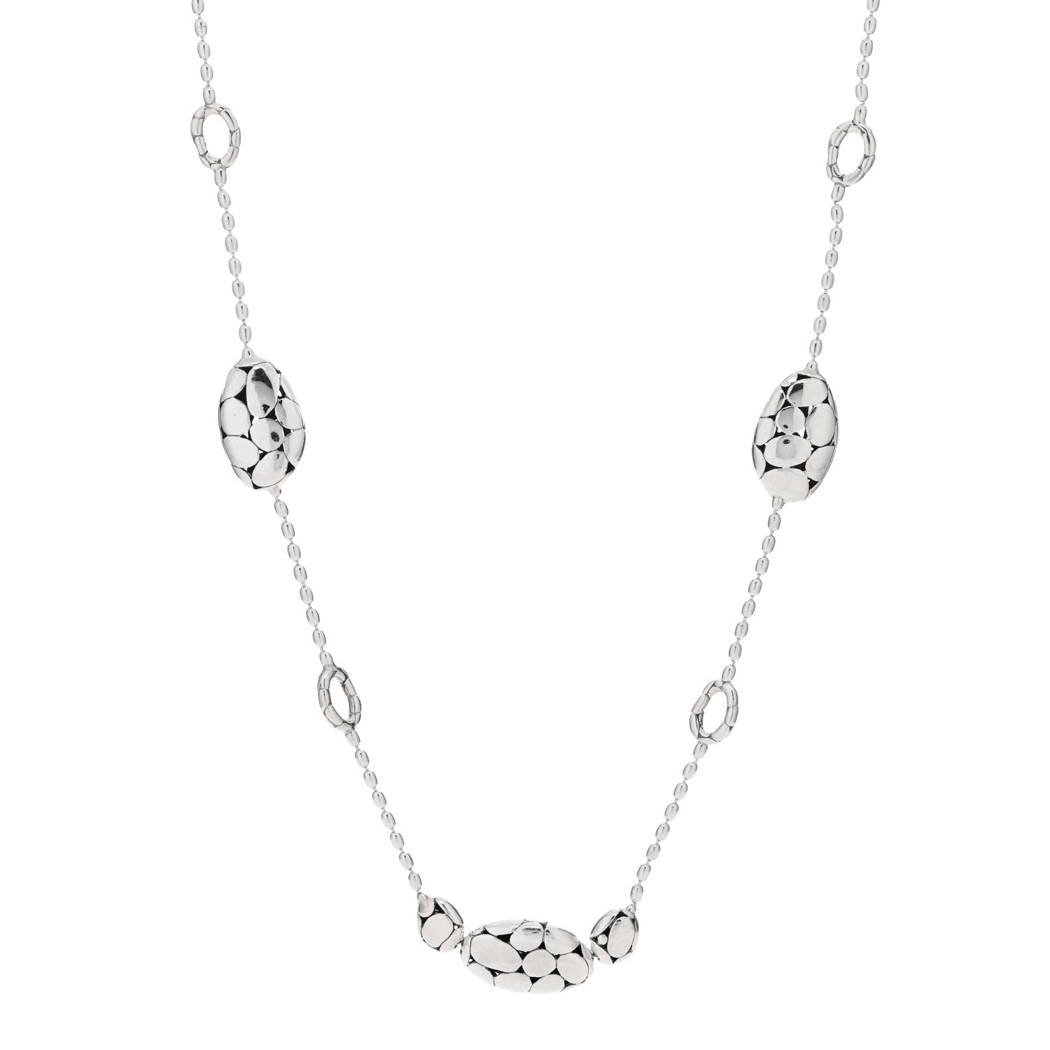 John Hardy Sterling Silver Kali Dot Bead Station Long Necklace 1 of 3