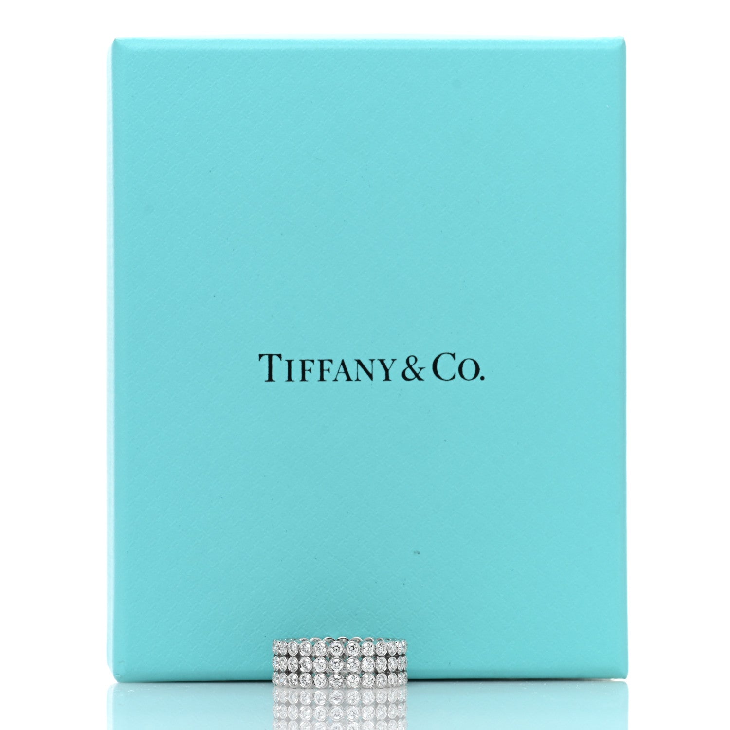 Tiffany Platinum Diamond Jazz Three-Row Band Ring 52 6 5 of 5