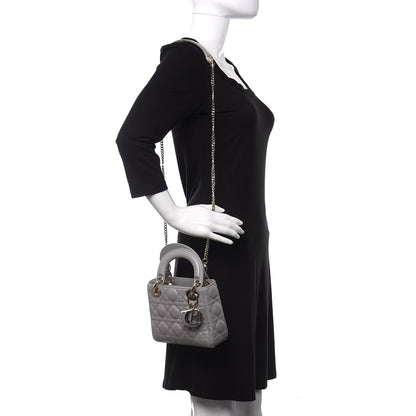 Christian Dior Lambskin Cannage Mini Lady Dior Grey 2 of 8