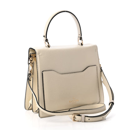 Valentino Garavani Grainy Calfskin Embossed VLTN Uptown Top Handle Bag Ivory 3 of 9