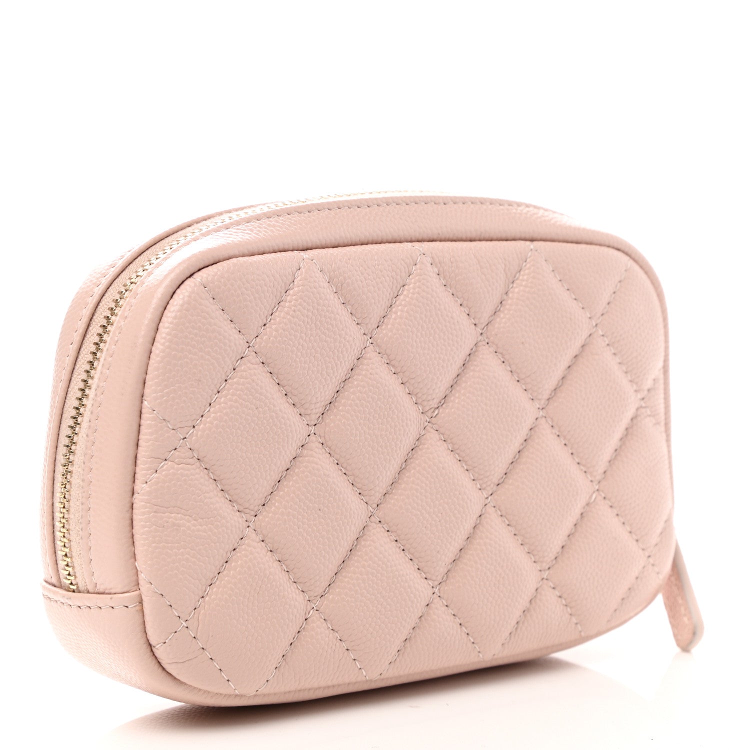 Chanel Caviar Quilted Small Curvy Pouch Cosmetic Case Light Pink 3 of 8