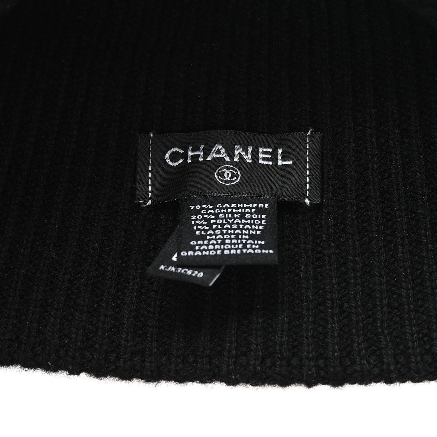 Cashmere Silk CC Beanie Hat Black Pink