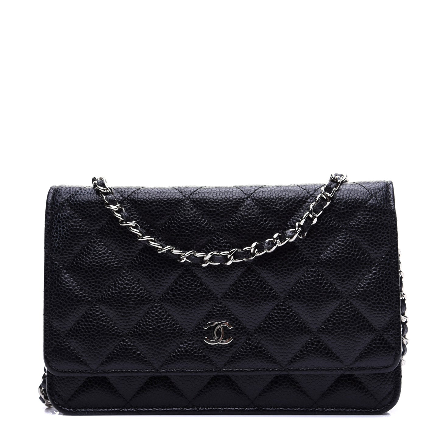 Caviar Quilted Wallet On Chain WOC Black