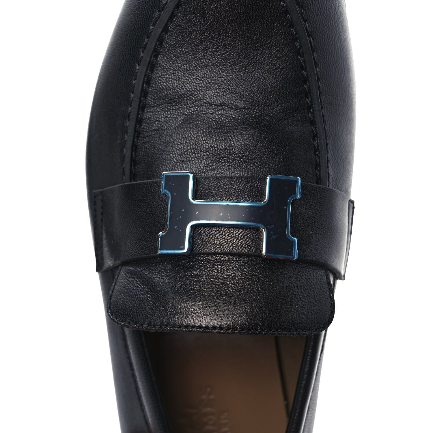 Hermes Goatskin Womens Paris Loafers 35 Black 9 of 9