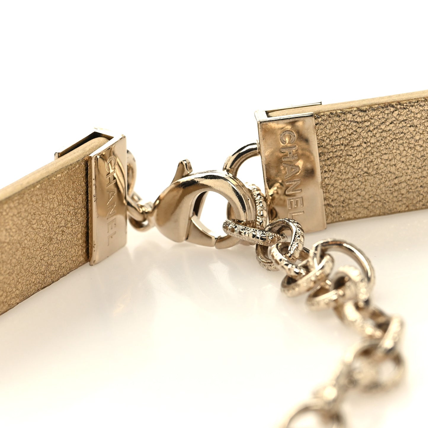 Metallic Lambskin CC Belt 85 34 Gold