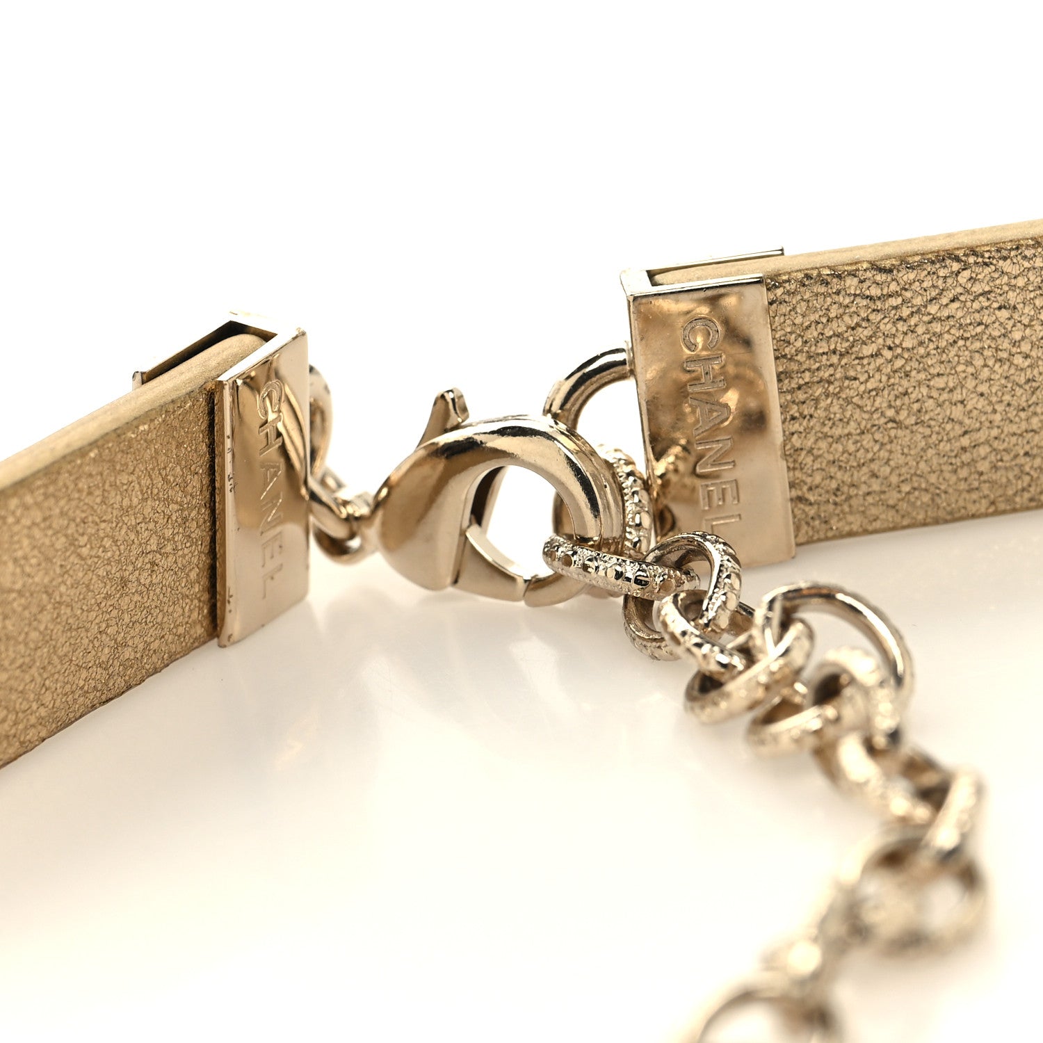 Chanel Metallic Lambskin CC Belt 85 34 Gold 3 of 5