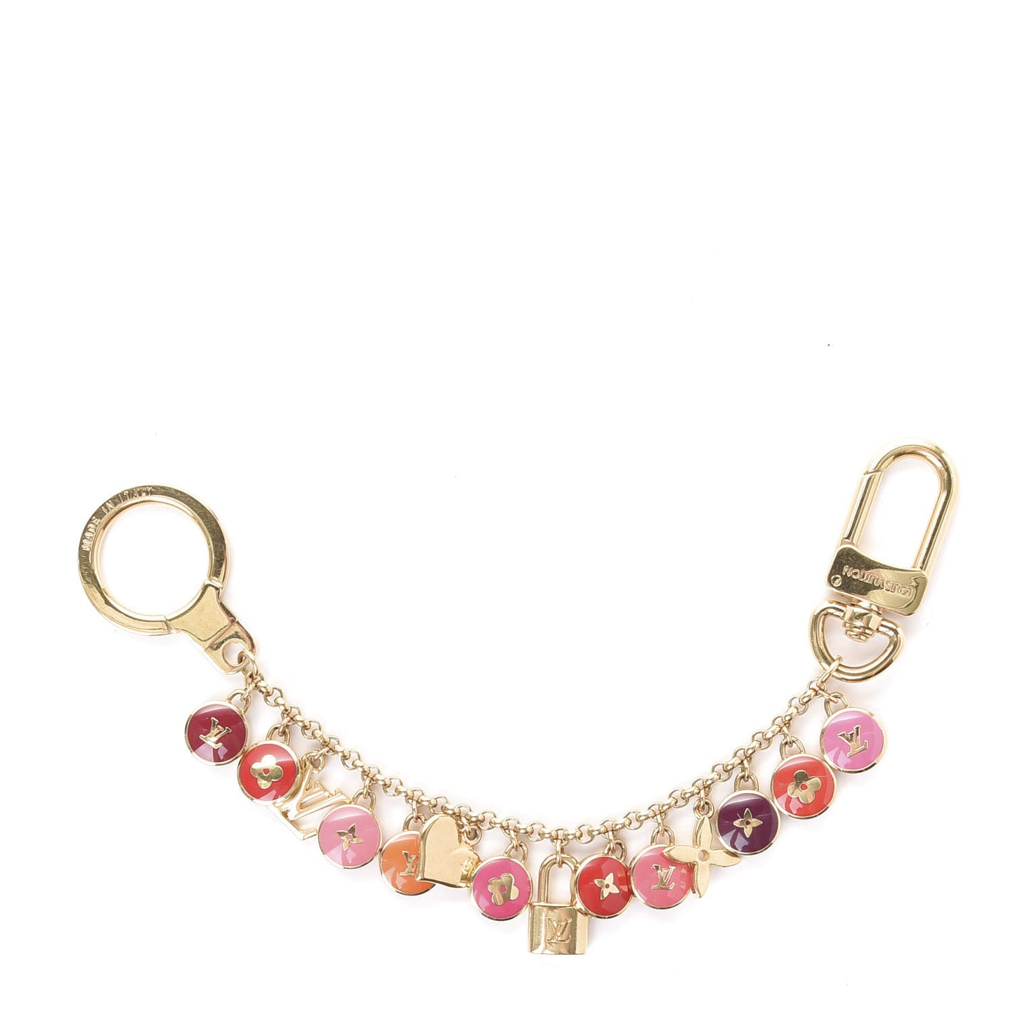 Metal Enamel Pastilles Key Chain Bag Charm Multicolor