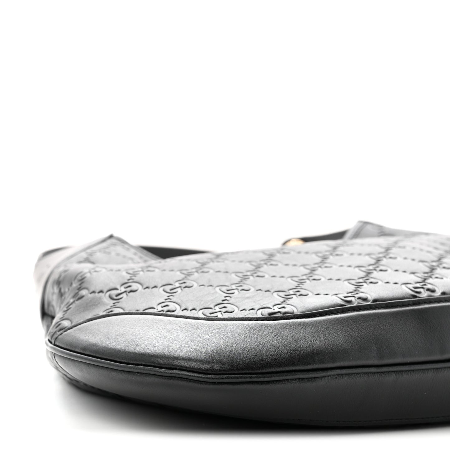 GG Calfskin Embossed B Medium Shoulder Bag Arabella Black