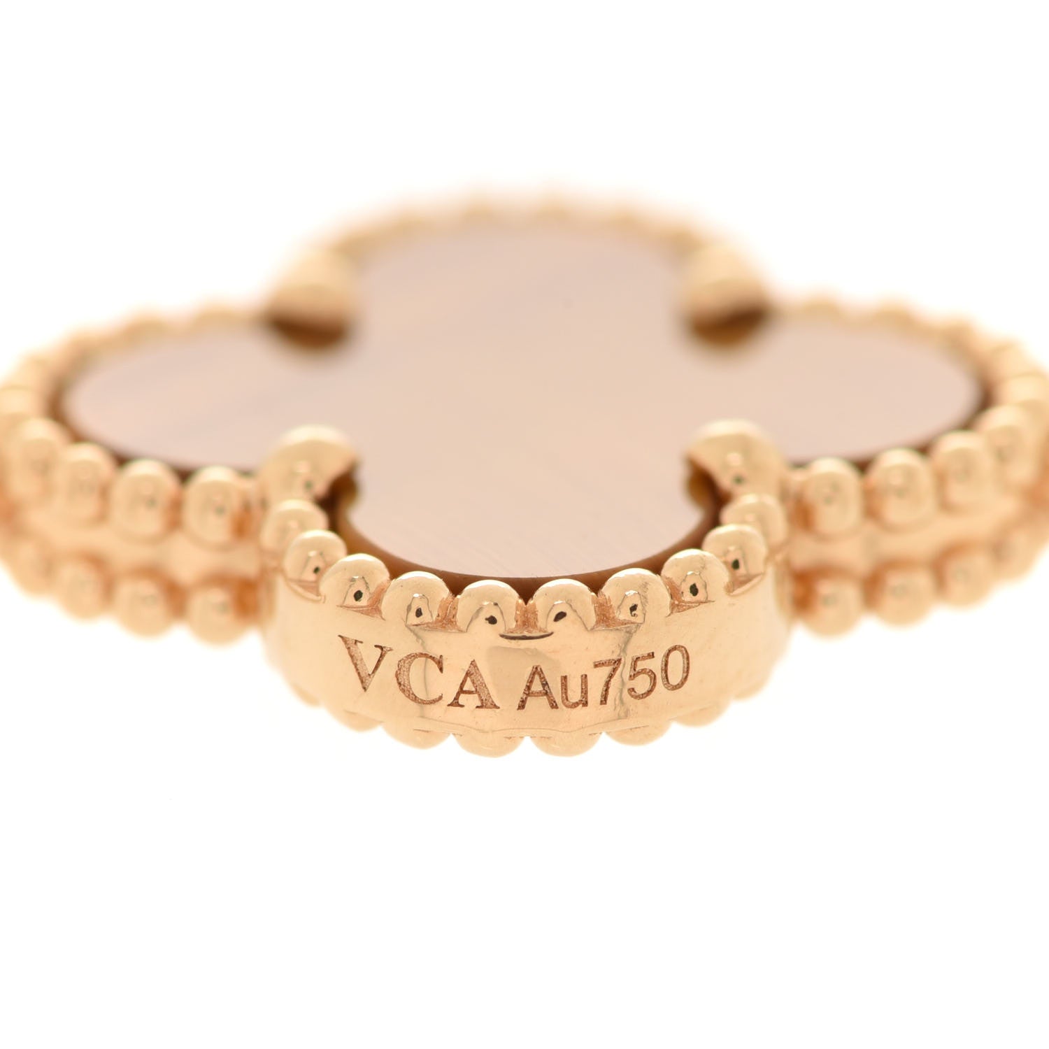 Van Cleef & Arpels 18K Yellow Gold Tiger Eye 5 Motifs Vintage Alhambra Bracelet 4 of 7