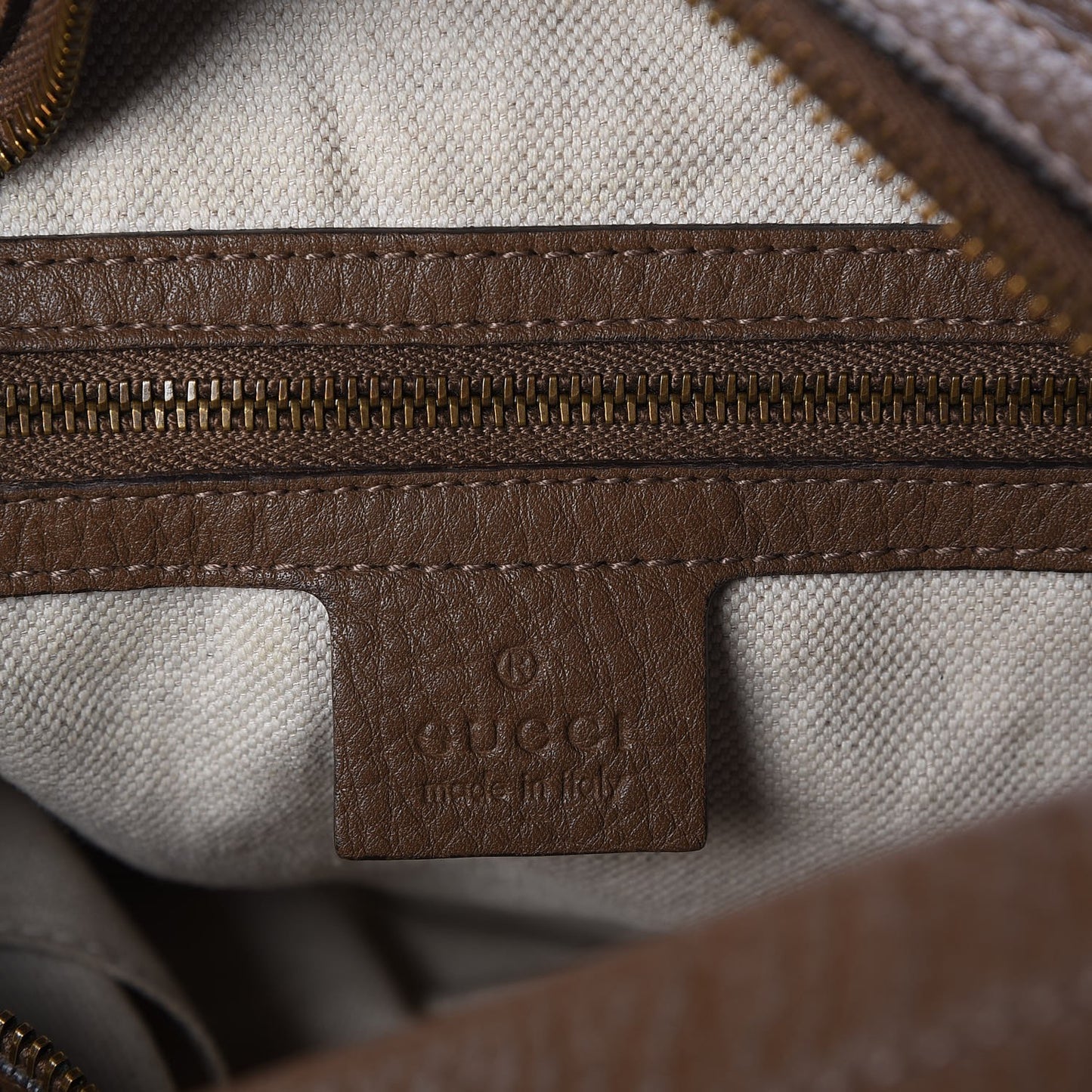Pebbled Calfskin Twill Hobo Brown