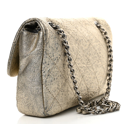 Chanel Distressed Metallic Lambskin Quilted Le Marais Ligne Flap Gold 3 of 10