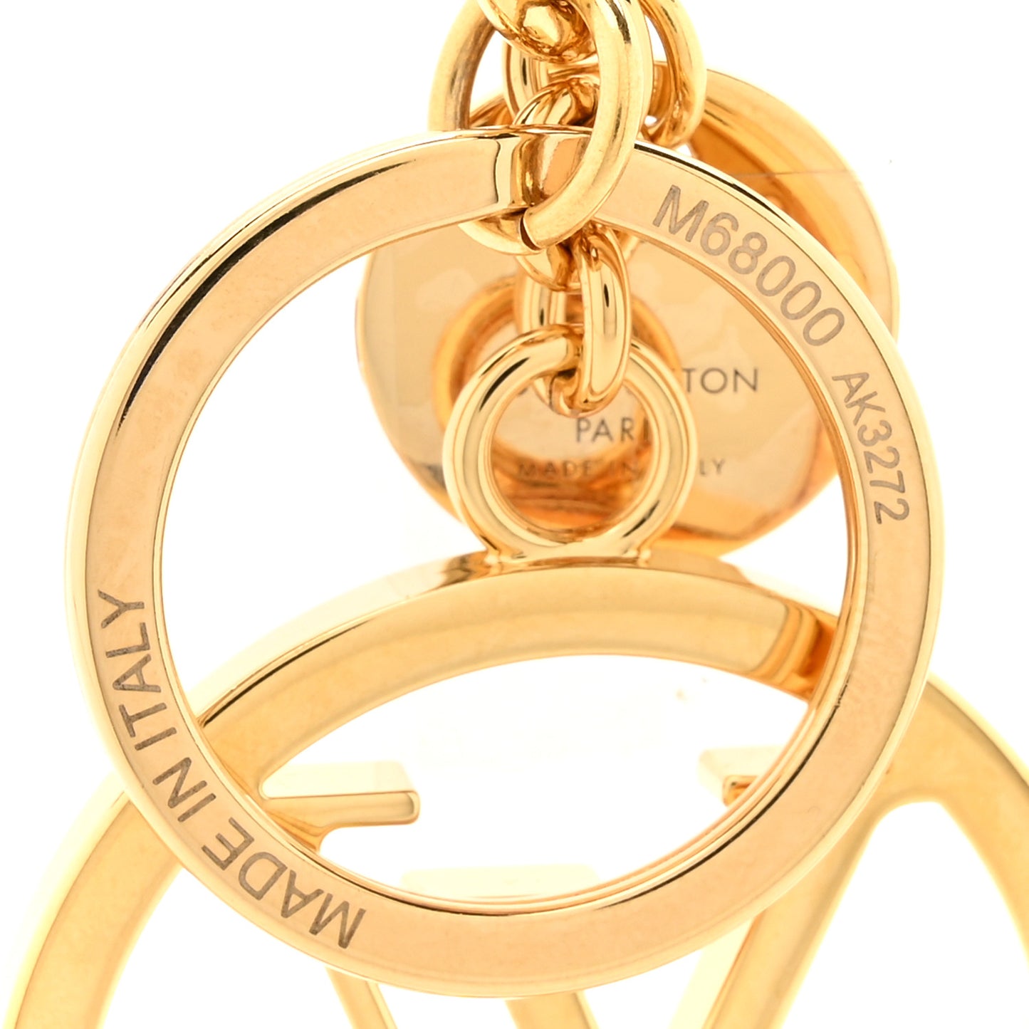 LV Circle Bag Charm Key Holder Gold