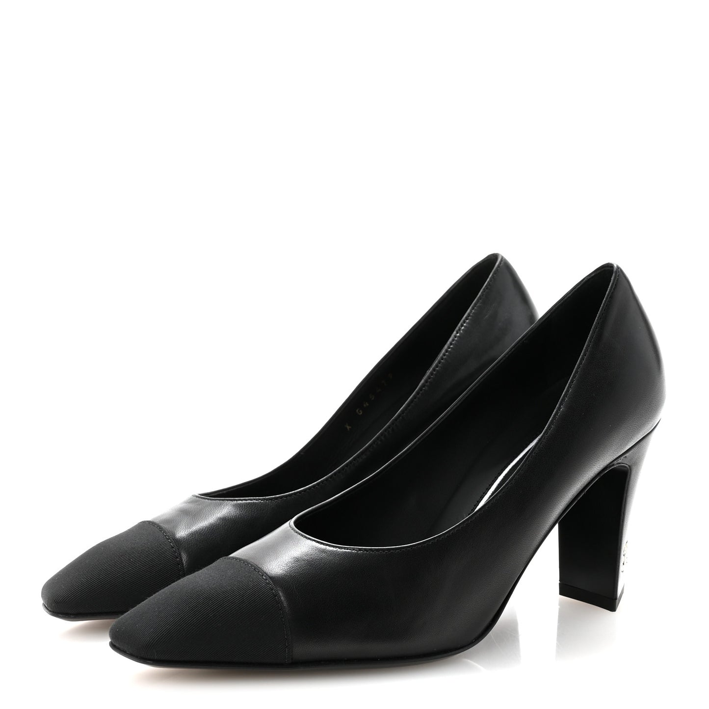 Lambskin Grosgrain Cap Toe CC Pumps 36.5 Black