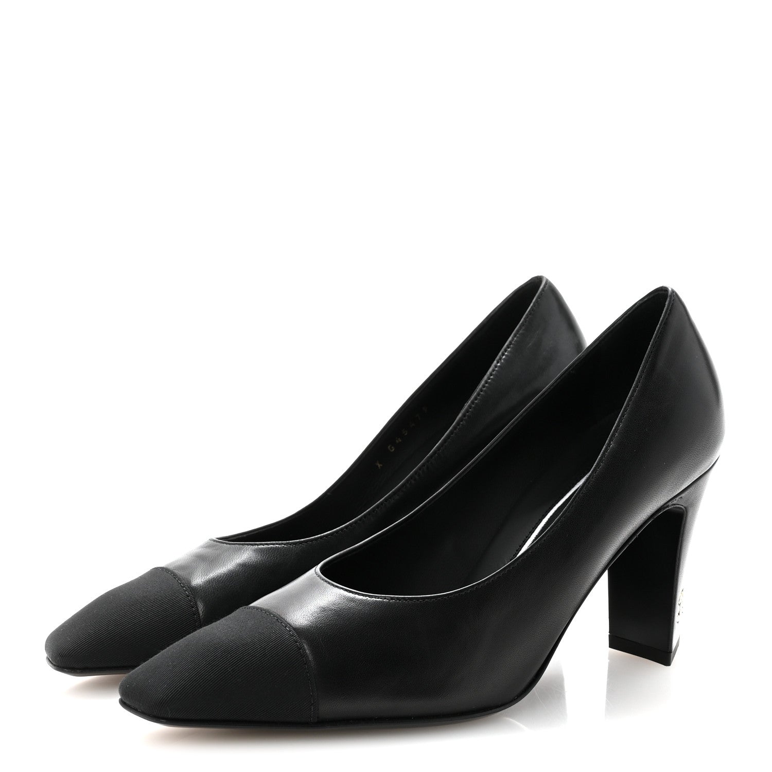 Chanel Lambskin Grosgrain Cap Toe CC Pumps 36.5 Black 4 of 9