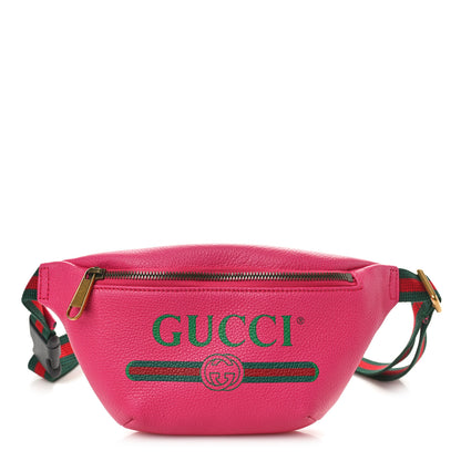 Gucci Grained Calfskin Small Logo Belt Bag Box Pink Green 1 of 10